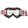 Ariete MX Riding Crows Goggles Black Roll-Off Fitted - Over the glasses MX goggles, black, roll-off ready