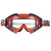 Ariete MX Goggles Crows Top OTG Orange Fluo Blue Outriggers - MX goggles, OTG, orange fluo, blue outriggers