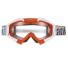 Ariete MX Riding Crows Goggles Orange White OTG Clear Lens - Orange/White OTG MX goggles with clear lens