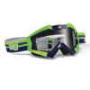Ariete MX Goggles Riding Crows Top White Blue OTG Lexan Lens - OTG MX goggles with clear Lexan lens, white/blue