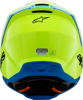 Alpinestars SM3 Youth Radium Helmet Yellow Fluo/Black/Blue YM - Youth MX helmet in Yellow Fluo/Black/Blue, size YM
