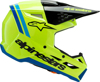 Alpinestars SM3 Youth Radium Helmet Yellow Fluo/Black/Blue YM - Youth MX helmet in Yellow Fluo/Black/Blue, size YM