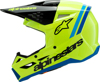 Alpinestars SM3 Youth Radium Helmet Yellow Fluo/Black/Blue YM - Youth MX helmet in Yellow Fluo/Black/Blue, size YM