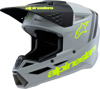 Alpinestars SM3 Youth Radium Helmet YS Gray/Black/Yellow - Youth MX helmet in Gray/Black/Yellow Fluo Alpinestars SM3 Youth Radium Helmet YS Gray/Black/Yellow - Youth MX helmet in Gray/Black/Yellow Fluo